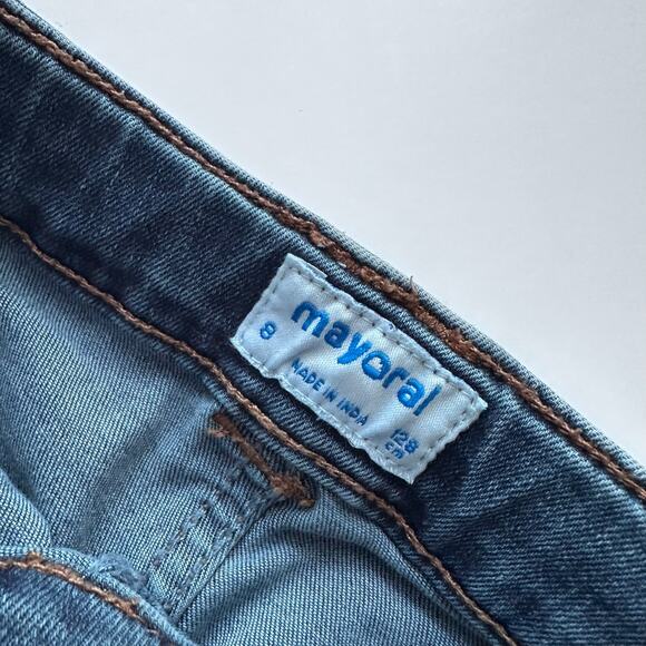 Mayoral Wide Leg High Waisted Sailor Jeans - Size 8 - Picture 5 of 8